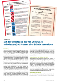 Dokument Mit der Umsetzung der VdS 2038/2039 (mindestens) 90 Prozent aller Brände vermeiden