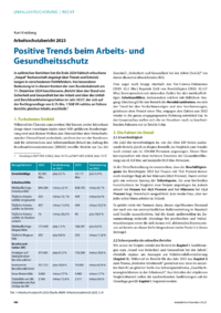 Dokument Positive Trends beim Arbeits- und Gesundheitsschutz