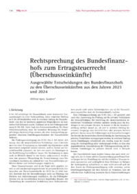 Dokument Rechtsprechung des Bundesfinanzhofs zum Ertragsteuerrecht (Überschusseinkünfte)