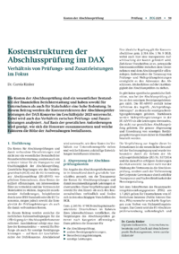 Dokument Kostenstrukturen der Abschlussprüfung im DAX