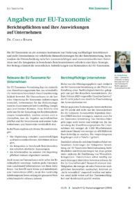 Dokument Angaben zur EU-Taxonomie
