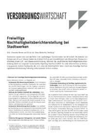 Dokument Freiwillige Nachhaltigkeitsberichterstellung bei Stadtwerken