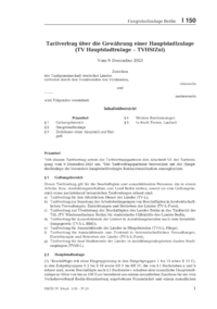 Dokument Tarifvertrag über die Gewährung einer Hauptstadtzulage (TV Hauptstadtzulage – TVHStZul)
