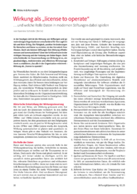 Dokument Wirkung als „license to operate“