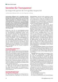 Dokument Vorreiter für Transparenz!