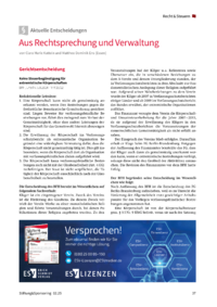 Dokument Aus Rechtsprechung und Verwaltung