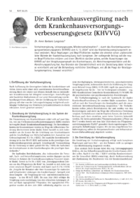 Dokument Die Krankenhausvergütung nach dem Krankenhausversorgungsverbesserungsgesetz (KHVVG)