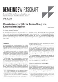 Dokument Umsatzsteuerrechtliche Behandlung von Konzessionsabgaben