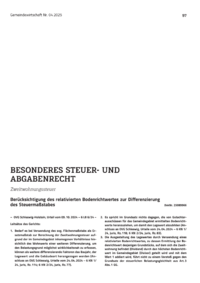 Dokument Berücksichtigung des relativierten Bodenrichtwertes zur Differenzierung des Steuermaßstabes