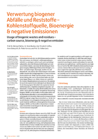 Dokument Verwertung biogener Abf&auml;lle und Reststoffe &ndash; Kohlenstoffquelle, Bioenergie & negative Emissionen