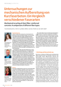 Dokument Untersuchungen zur mechanischen Aufbereitung von Kurzfaserbeton: Ein Vergleich verschiedener Faserarten