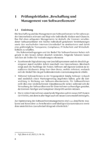 Dokument Prüfungsleitfaden „Beschaffung und Management von Softwarelizenzen“