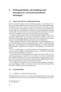 Dokument Prüfungsleitfaden „Beschaffung und Management von Sicherheitsdienstleistungen“