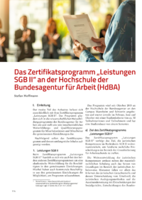 Dokument Das Zertifikatsprogramm „Leistungen SGB II“ an der Hochschule der Bundesagentur für Arbeit (HdBA)