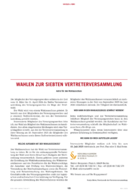 Dokument Wahlen zur Siebten Vertreterversammlung