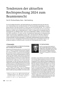 Dokument Tendenzen der aktuellen Rechtsprechung 2024 zum Beamtenrecht