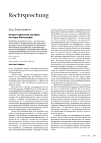 Dokument Konkurrentenstreit um höherwertigen Dienstposten