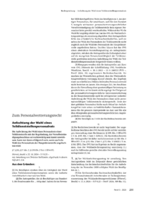 Dokument Anfechtung der Wahl eines Teildienststellenpersonalrats