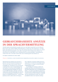 Dokument Gebrauchsbasierte Ansätze in der Sprachvermittlung