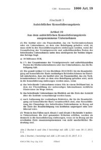 Dokument Artikel 19 Aus dem aufsichtlichen Konsolidierungskreis ausgenommene Unternehmen