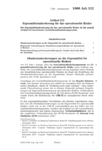 Dokument Artikel 312 Eigenmittelanforderung für das operationelle Risiko