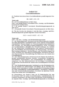 Dokument Artikel 314 Geschäftsindikator
