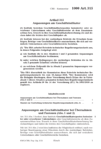Dokument Artikel 315 Anpassungen am Geschäftsindikator