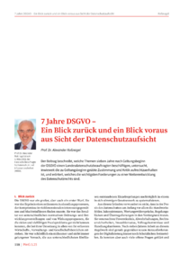 Dokument 7 Jahre DSGVO – Ein Blick zurück und ein Blick voraus aus Sicht der Datenschutzaufsicht