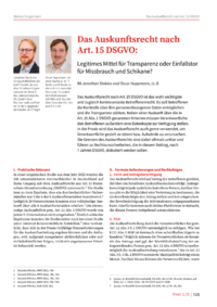 Dokument Das Auskunftsrecht nach Art. 15 DSGVO