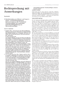 Dokument Gleichbehandlung von Männern und Frauen in Arbeits- und Beschäftigungsfragen/Rahmenvereinbarung über Teilzeitarbeit/Teilzeitbeschäftigte und vergleichbare Vollzeitbeschäftigte/Zahlung von Überstundenzuschlägen