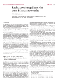 Dokument Rechtsprechungsübersicht zum Bilanzsteuerrecht