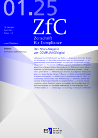 Dokument Zeitschrift für Compliance (ZfC) Ausgabe 01 2025