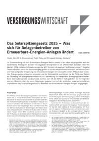 Dokument Das Solarspitzengesetz 2025 – Was sich für Anlagenbetreiber von Erneuerbare-Energien-Anlagen ändert