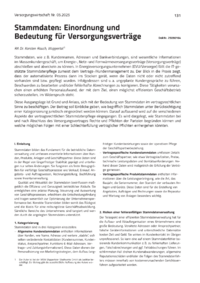 Dokument Stammdaten: Einordnung und Bedeutung für Versorgungsverträge
