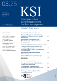 Dokument Krisen-, Sanierungs- und Insolvenzberatung Ausgabe 03 2025