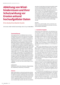 Dokument Ableitung von Windhindernissen und ihrer Schutzwirkung vor Erosion anhand hochaufgelöster Daten