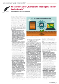 Dokument KI schreibt über „Künstliche Intelligenz in der Bodenkunde“