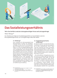 Dokument Das Sozialleistungsverhältnis