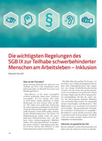 Dokument Die wichtigsten Regelungen des SGB IX zur Teilhabe schwerbehinderter Menschen am Arbeitsleben – Inklusion