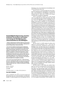 Dokument Zuständigkeitsabgrenzung zwischen örtlichem Personalrat und Stufenvertretung bei Kündigung eines schwerbehinderten Beschäftigten