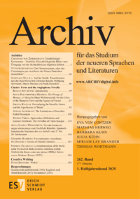 Ausgabe Archiv für das Studium der neueren Sprachen und Literaturen Ausgabe 01 2025