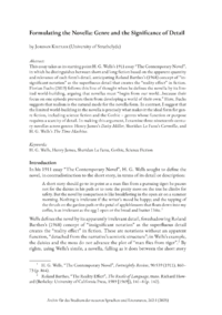 Dokument Formulating the Novella: Genre and the Significance of Detail