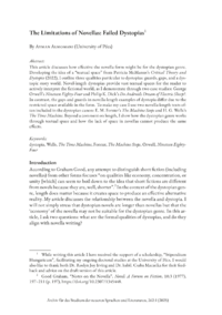 Dokument The Limitations of Novellas: Failed Dystopias