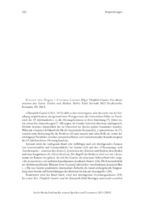 Dokument Kirsten von Hagen/Corinna Leister (Hg.):  Théophile Gautier. Ein Akteur zwischen den Zeiten, Zeichen und Medien . Berlin: Erich Schmidt 2022