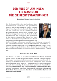 Dokument Der Rule of Law Index: Ein Maßstab für die Rechtsstaatlichkeit
