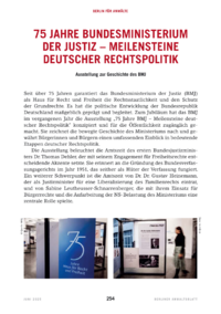 Dokument 75 Jahre Bundesministerium der Justiz – Meilensteine deutscher Rechtspolitik