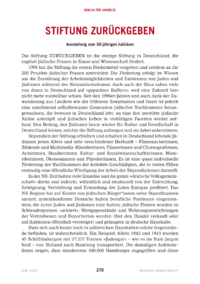 Dokument Stiftung ZURÜCKGEBEN