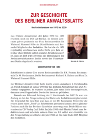 Dokument Zur Geschichte des Berliner Anwaltsblatts