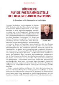 Dokument Rückblick auf die Postsammelstelle des Berliner Anwaltsvereins