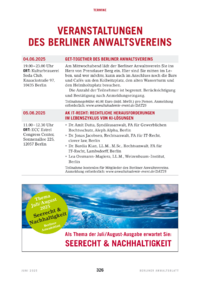 Dokument Veranstaltungen des Berliner Anwaltsvereins